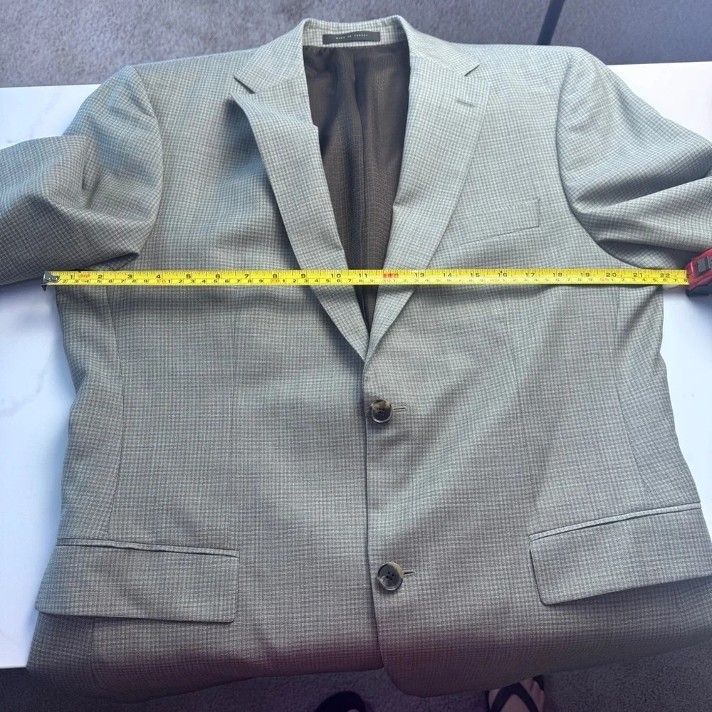 BOSS Hugo Boss Pasini1 Virgin Wool Blazer Sport Coat Brown Gray 40R